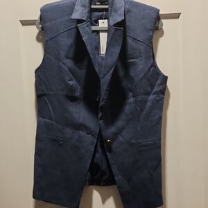 LOVE TOKEN Midnight Navy Sleeveless Blazer Vest